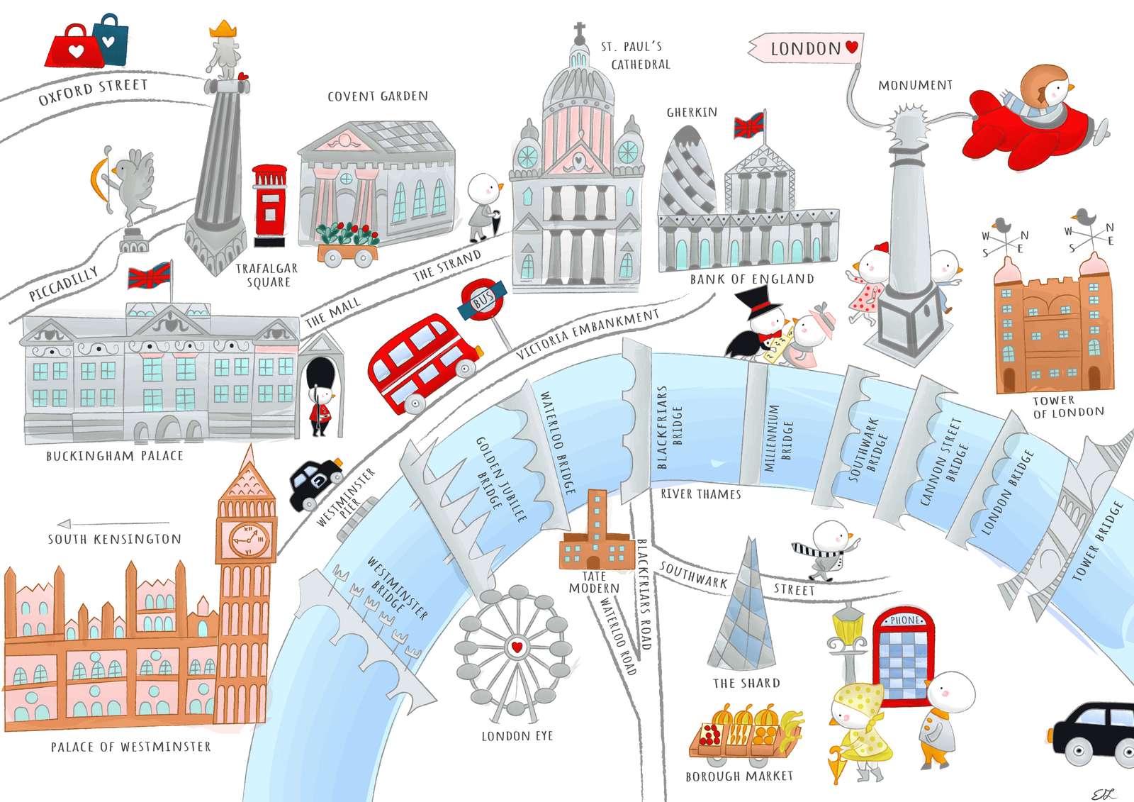 Kaart van Londen door Zeli puzzel online van foto