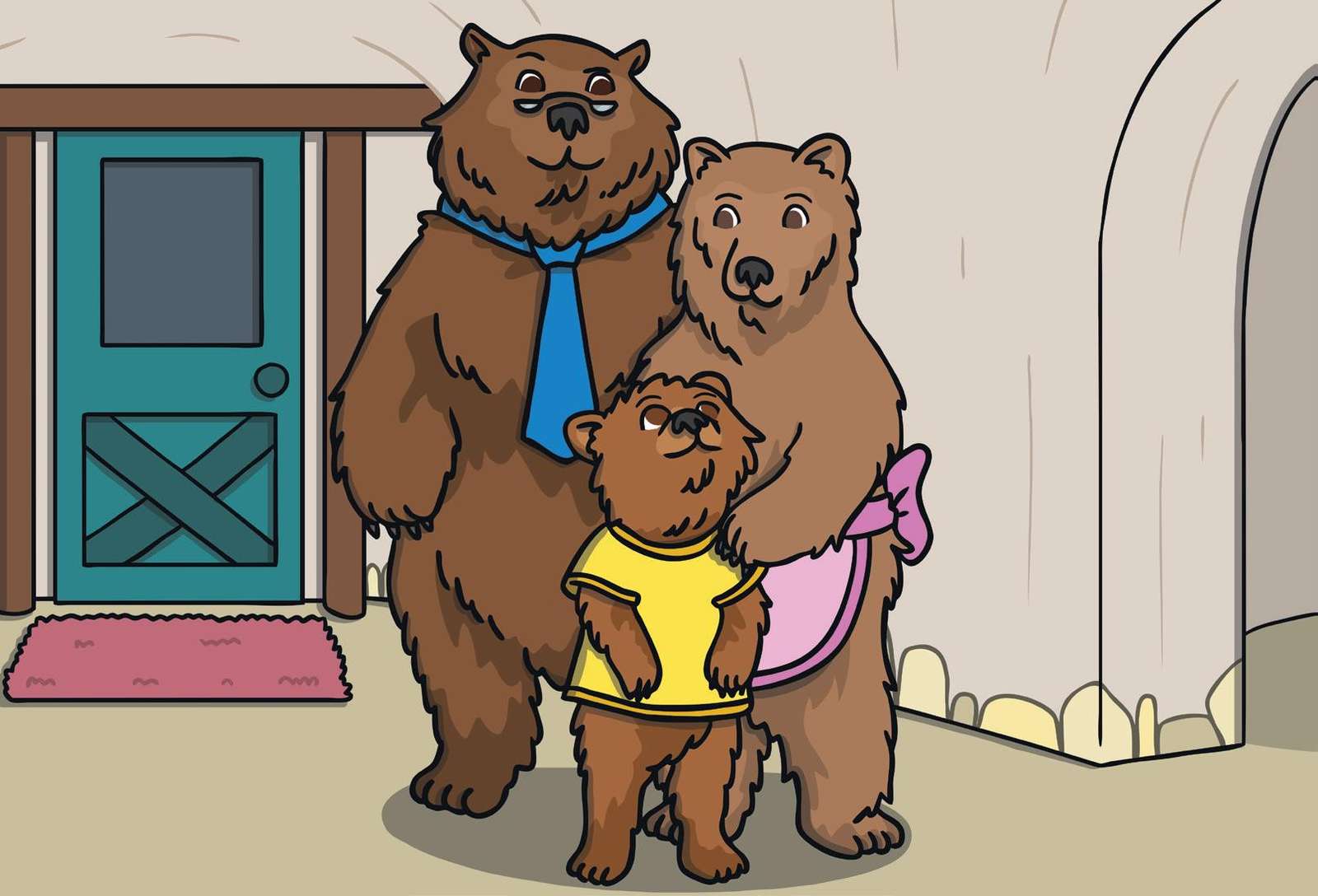 3 bears (Goldilocks) puzzle online from photo