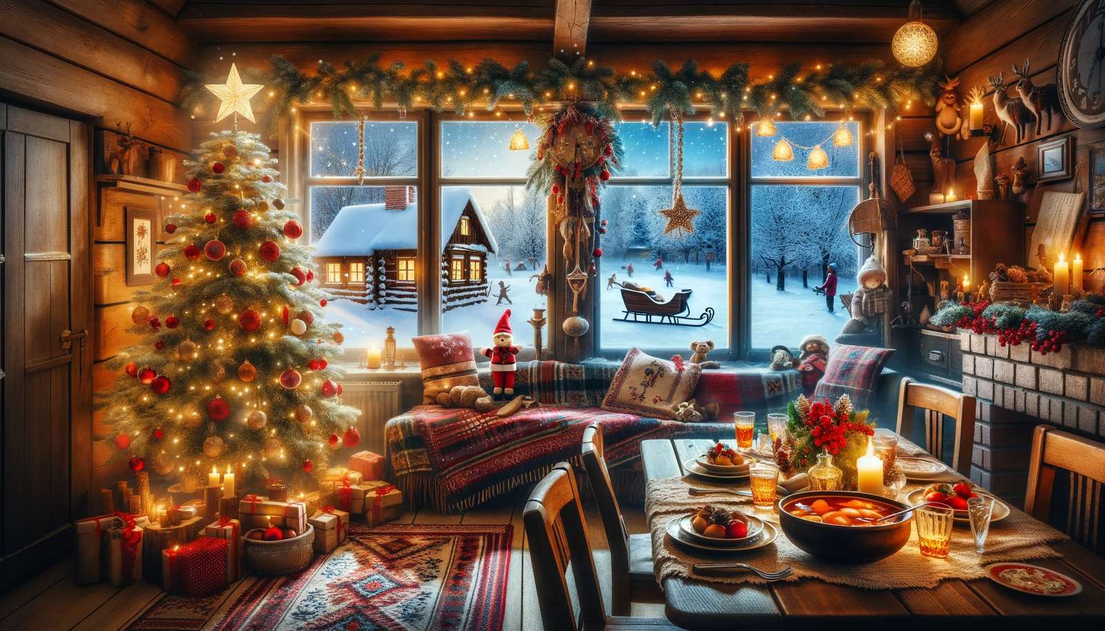 Christmas Eve dishes puzzle online from photo