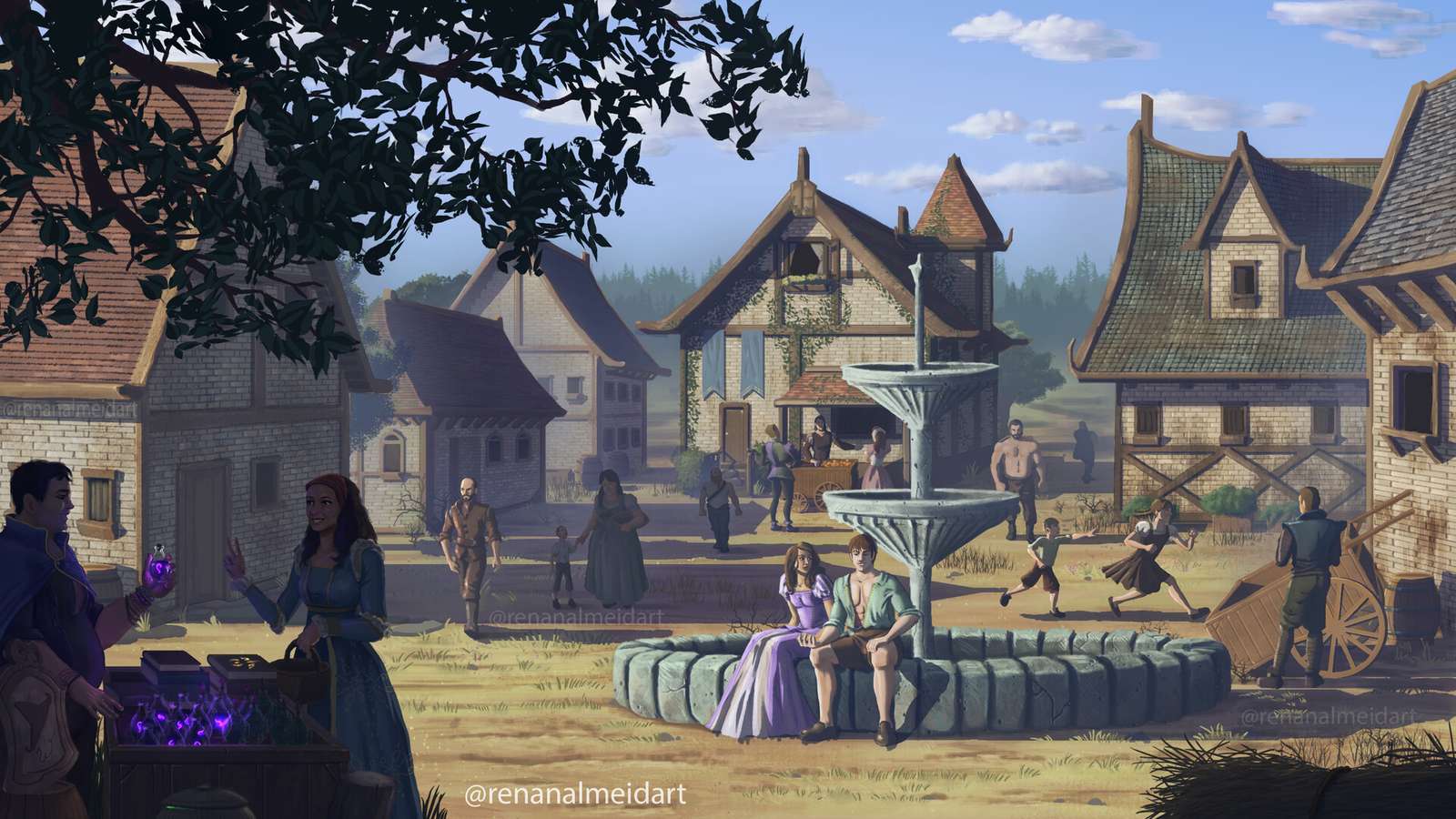 Önskar väl i Fantasy Village Pussel online