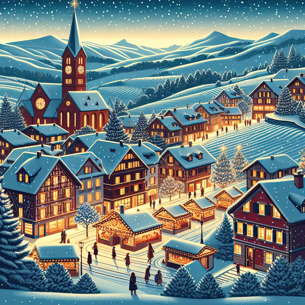 snowy night puzzle online from photo