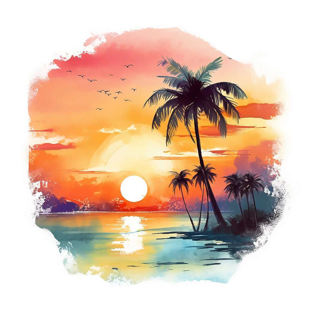Sunset beach puzzle online from photo