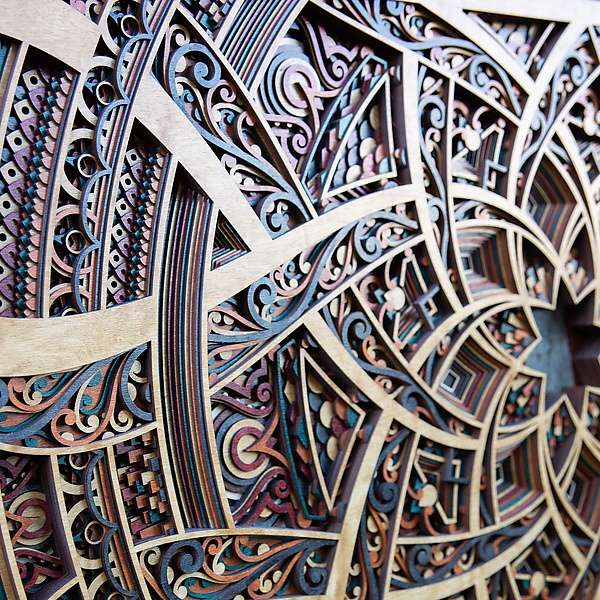 Escultura de parede de madeira entropia puzzle online