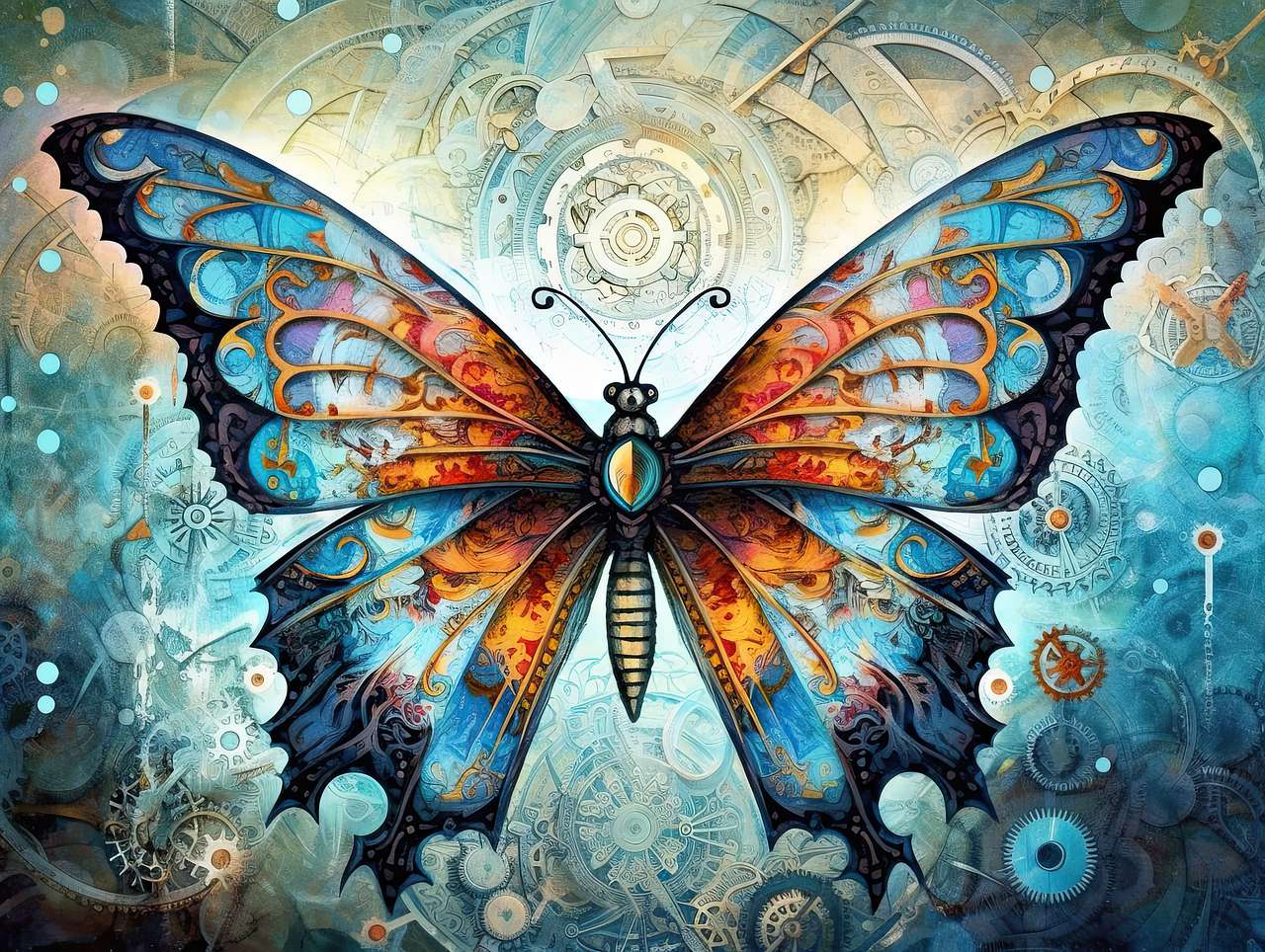Colorful butterfly online puzzle