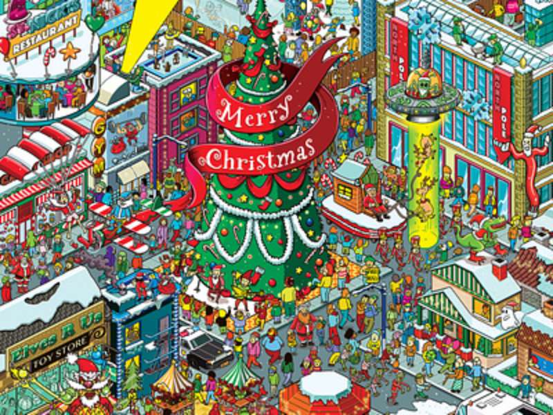 Wo ist der Weihnachtsmann? Online-Puzzle vom Foto