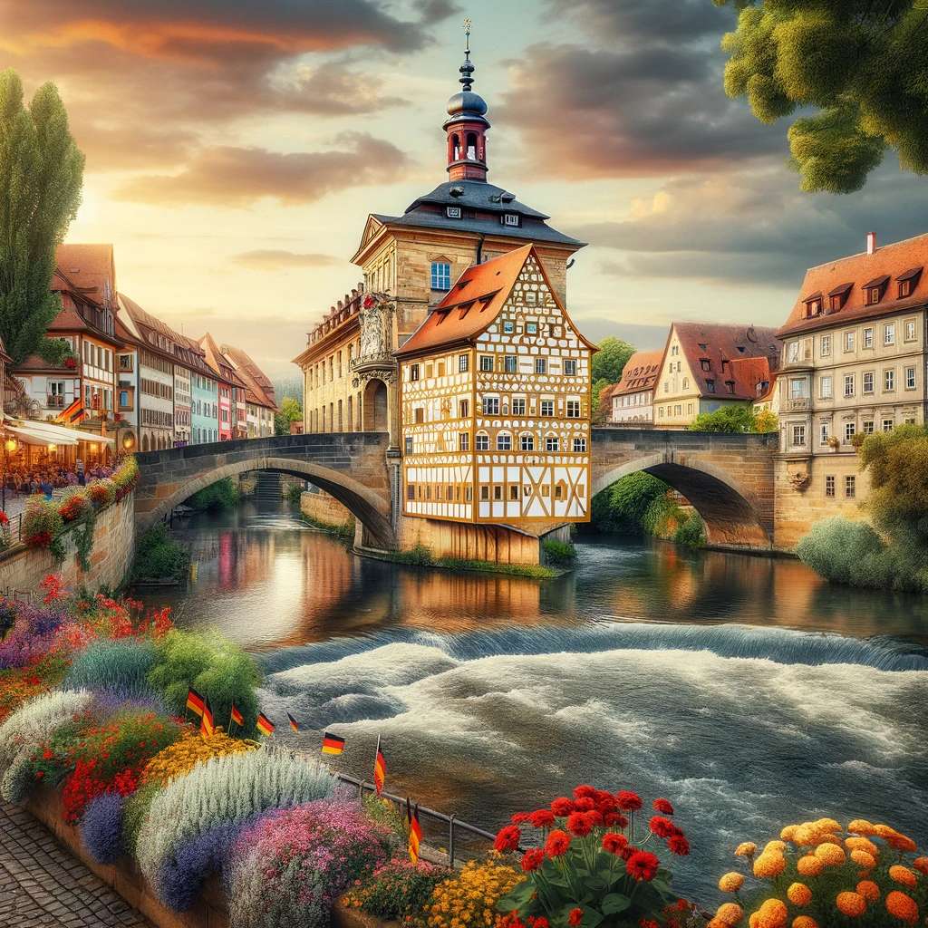 Cidade de Bamberg puzzle online a partir de fotografia