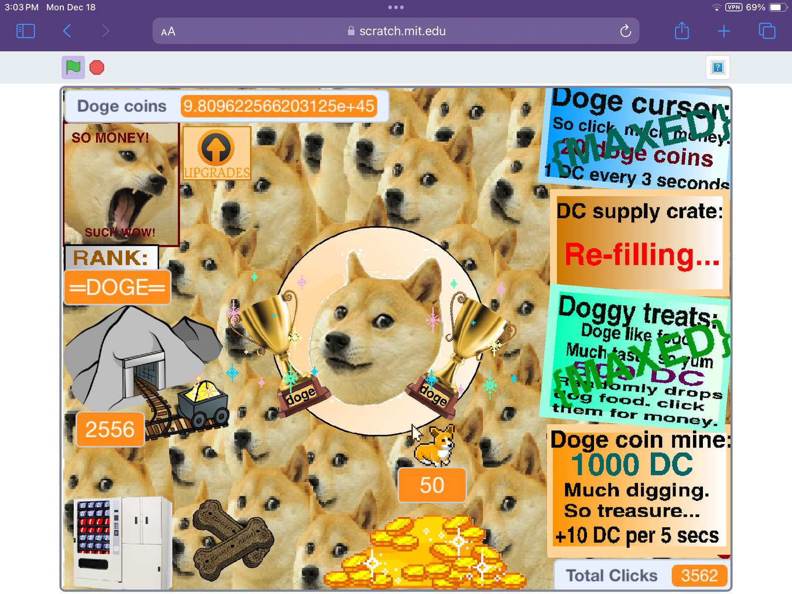 Doge magas pontszámot puzzle online fotóról