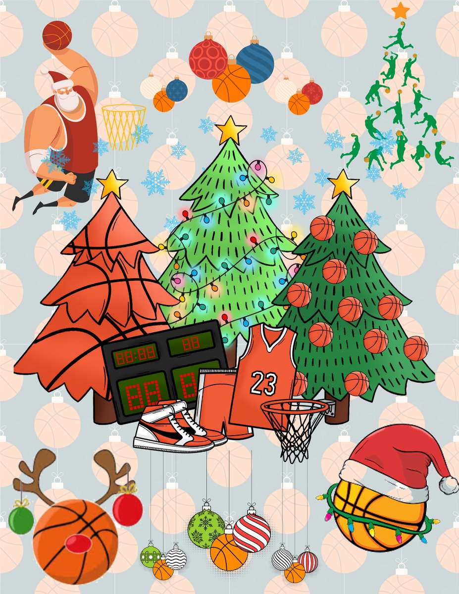 バスケットボールのクリスマス 写真からオンラインパズル