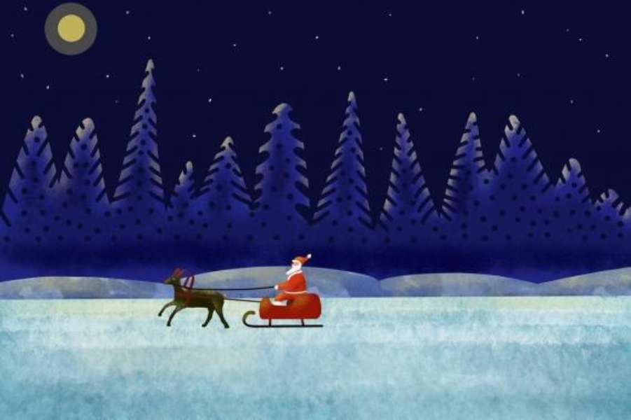 Минимализъм Дядо Коледа онлайн пъзел от снимка