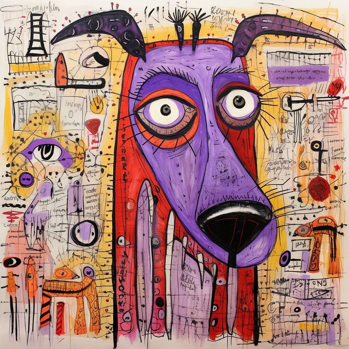 Purple dog puzzle online from photo