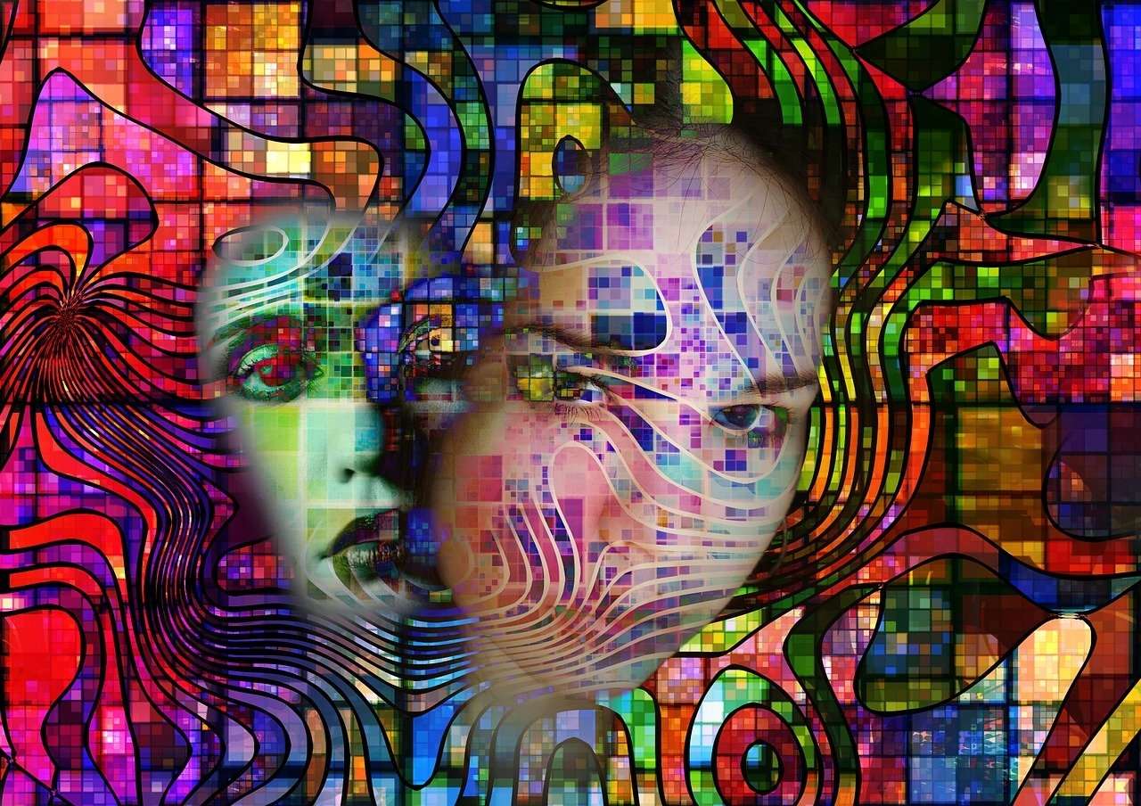 Surreal image with woman puzzle online from photo