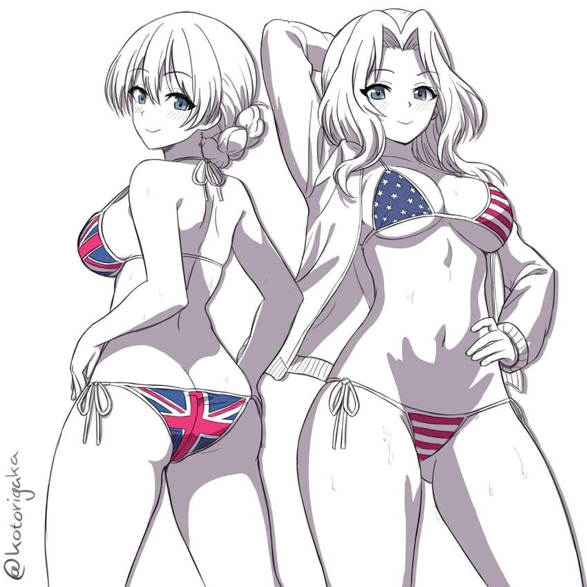 Bikini's met Britse en Amerikaanse vlag online puzzel