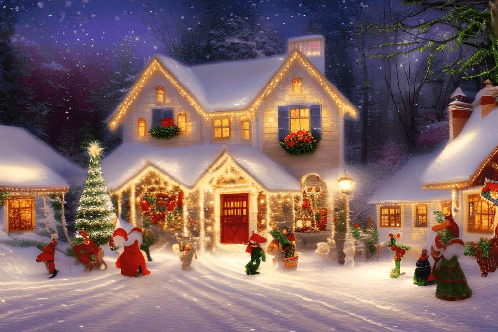 Коледна атмосфера. Весела Коледа онлайн пъзел