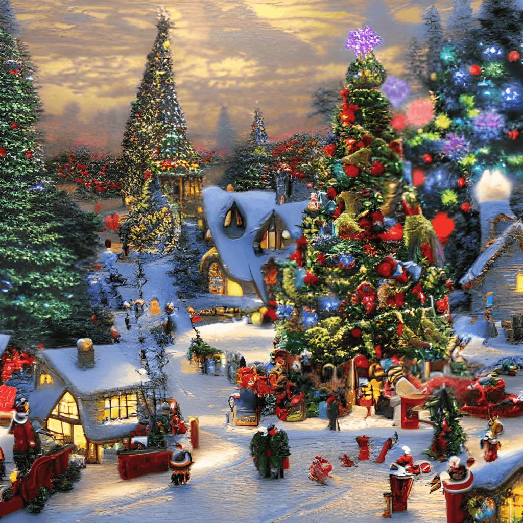 Christmas atmosphere. Happy Christmas puzzle online from photo