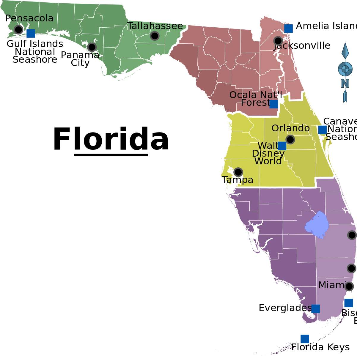 Карта на Флорида онлайн пъзел