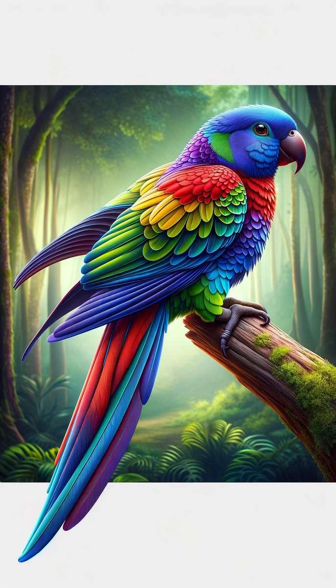 vibrant colored parrot puzzle online from photo