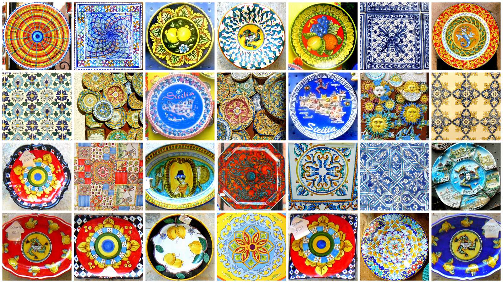 patrones sicilianos puzzle online a partir de foto