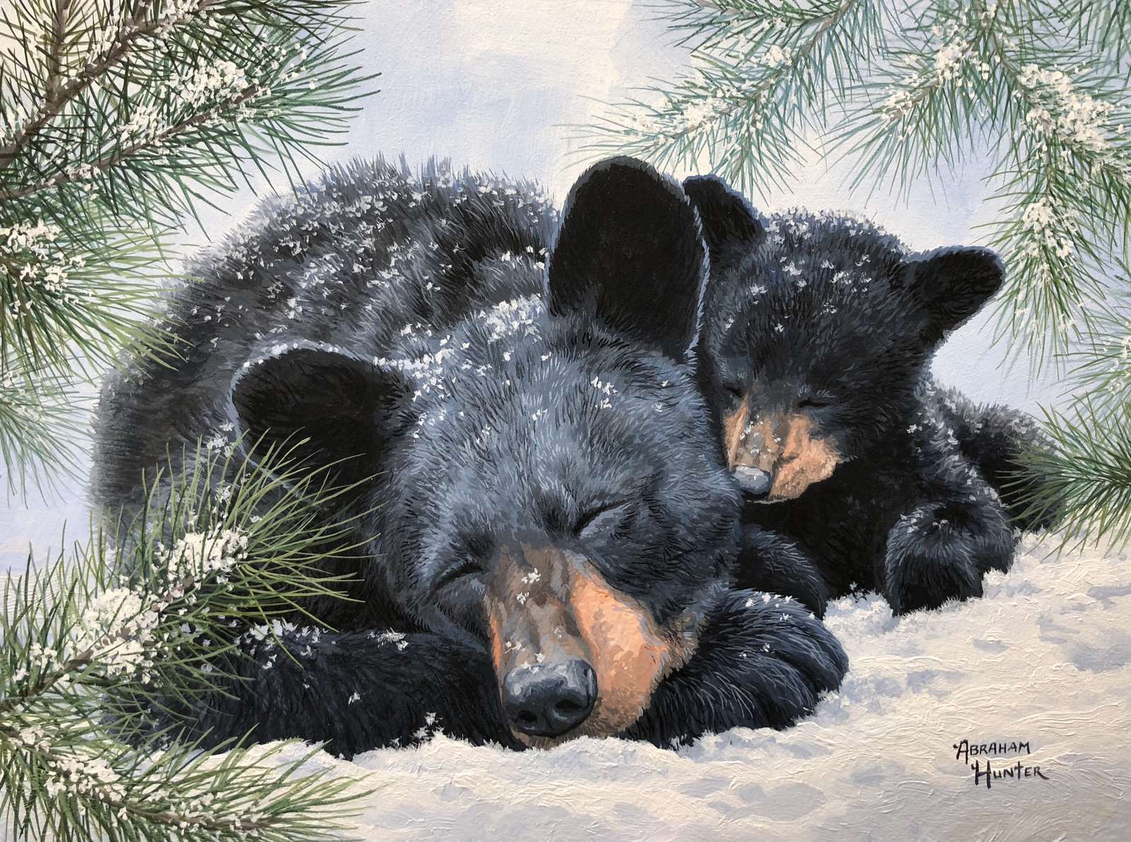 Les siestes des ours puzzle en ligne à partir d'une photo