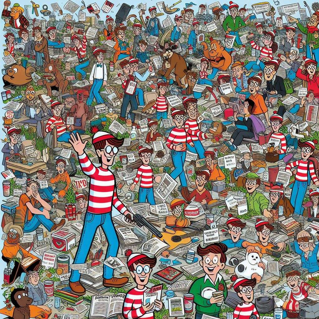 Waldo har blivit galen! Pussel online