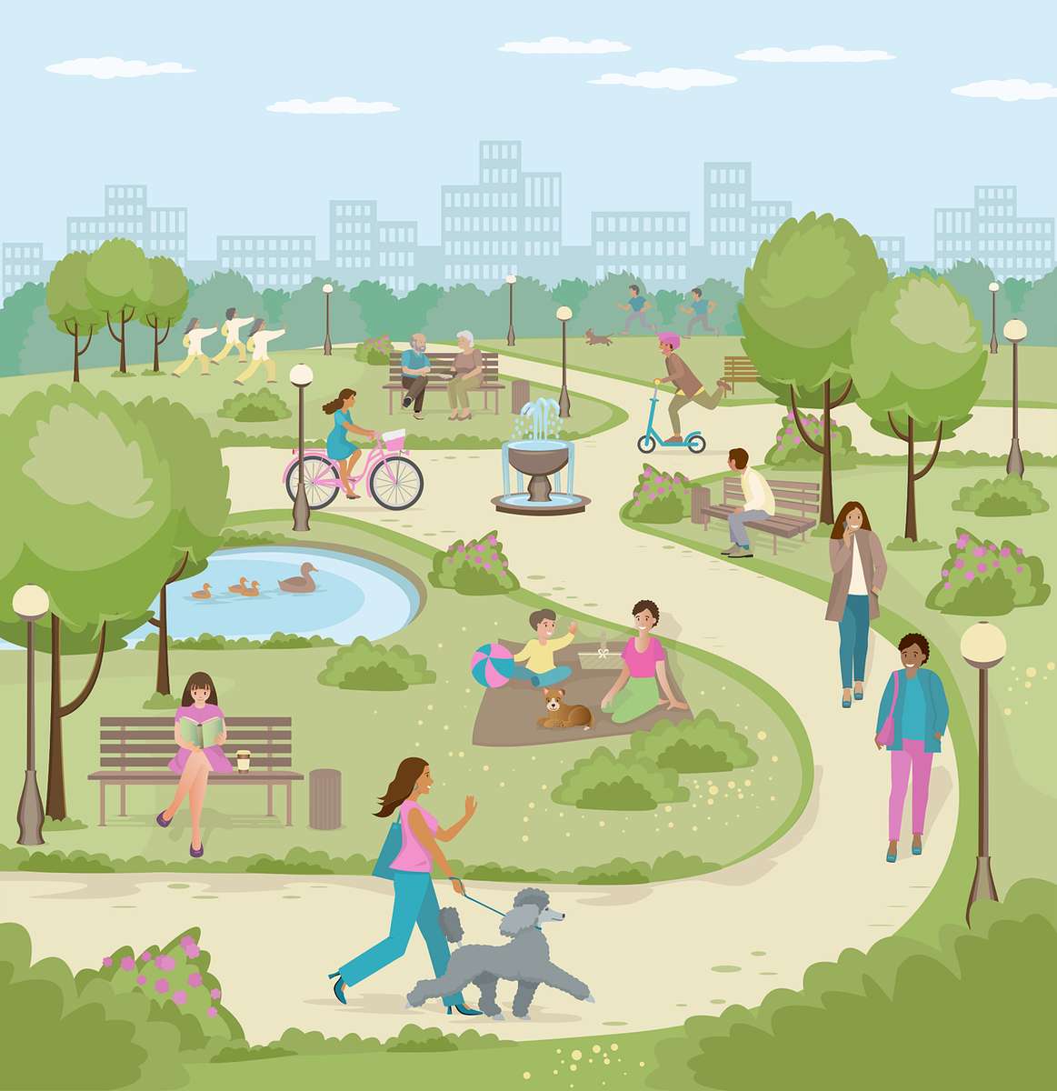 πάρκο της πόλης online παζλ