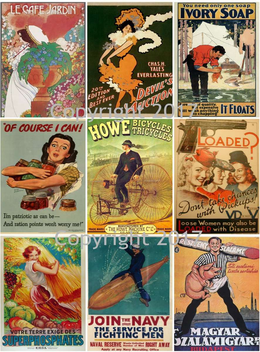 Vintage αφίσες online παζλ