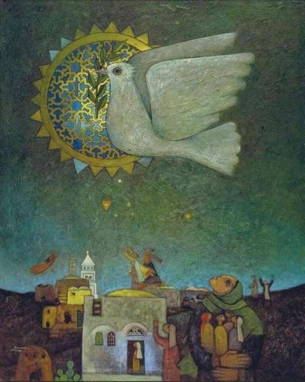 "Hope" van de Palestijnse kunstenaar Sliman Mansour puzzel online van foto