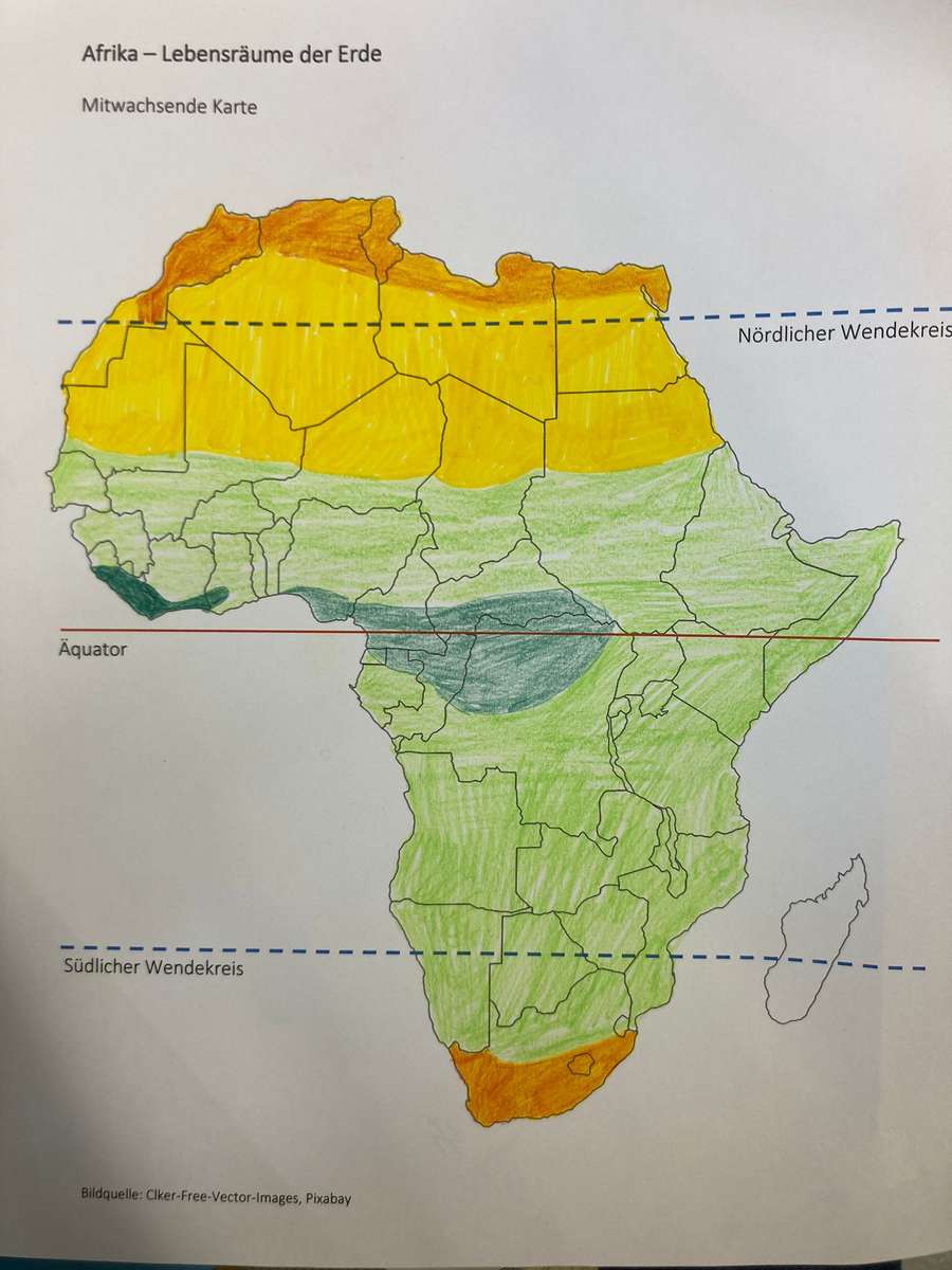 Klimatzoner Afrika pussel online från foto