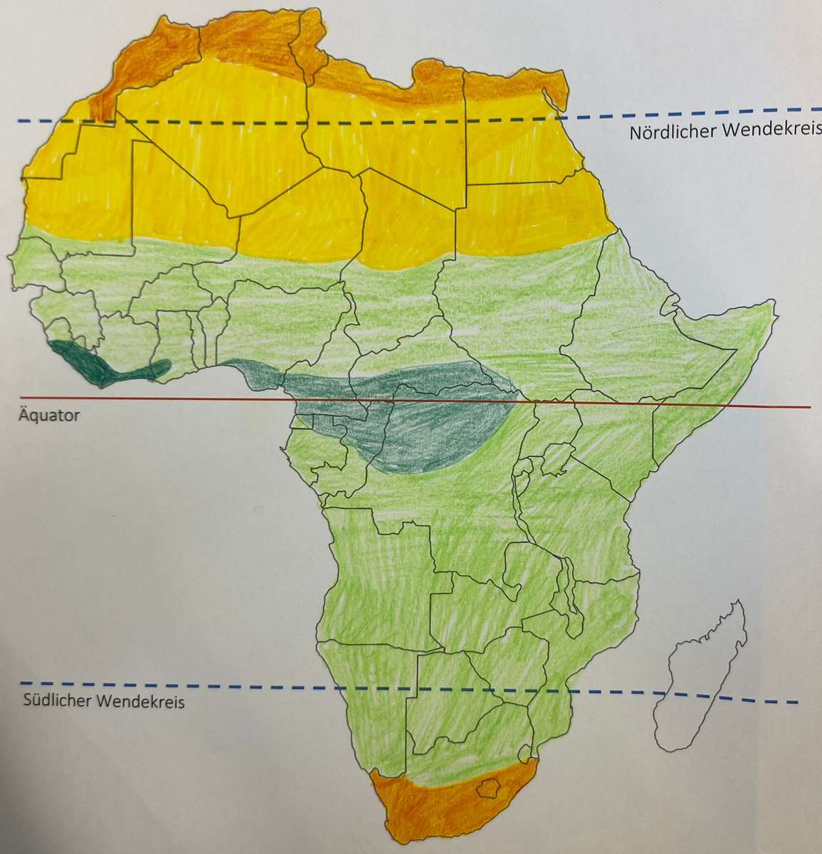 Climate zones Africa puzzle online from photo
