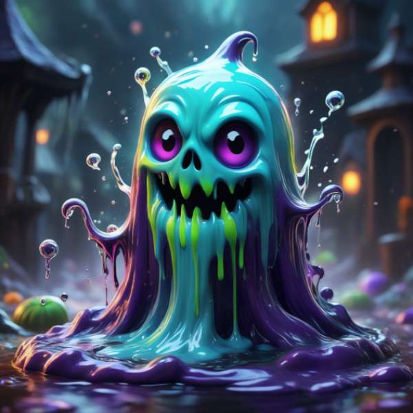 Quirky Liquid Portrait of a G-G-G-Ghost online puzzle