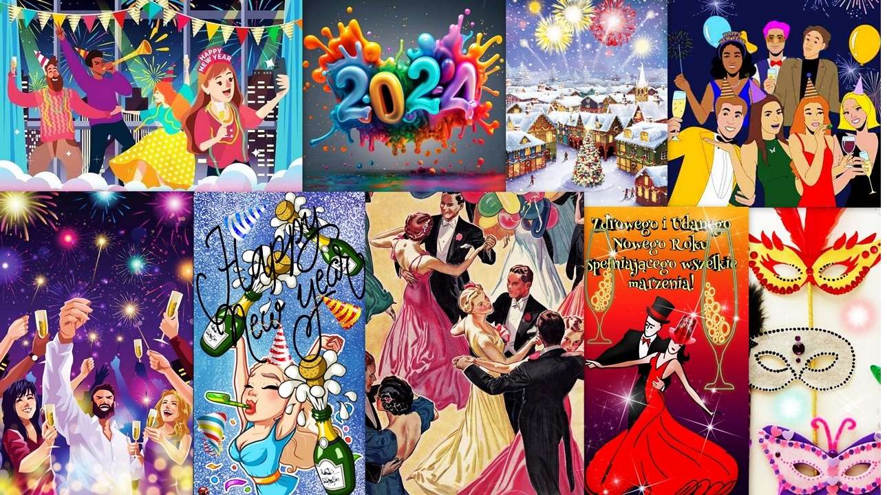 Новогодишна нощ - Веселба - Нова година онлайн пъзел от снимка