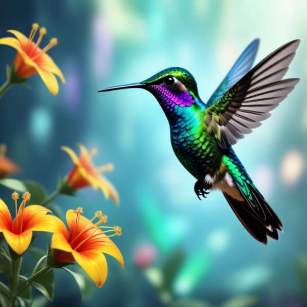 Holografische kolibrie online puzzel