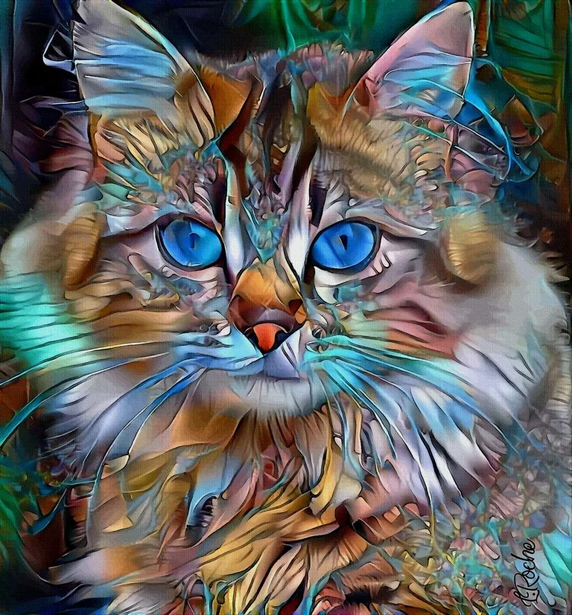 Künstlerische Kitty Online-Puzzle vom Foto