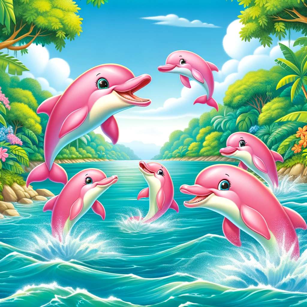 Команда «Рожевий дельфін». скласти пазл онлайн з фото