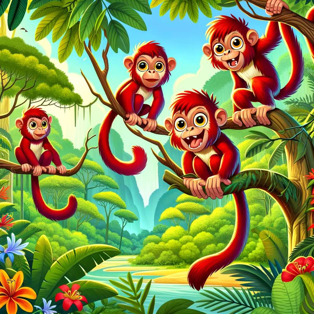 Червена маймуна паплач онлайн пъзел