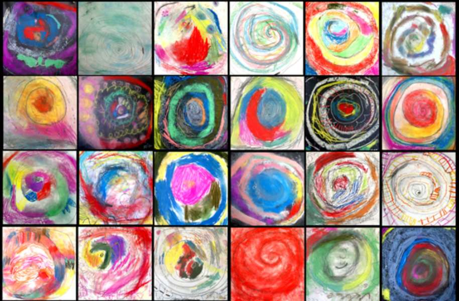 Abstracte pastelkleurige spiralen online puzzel