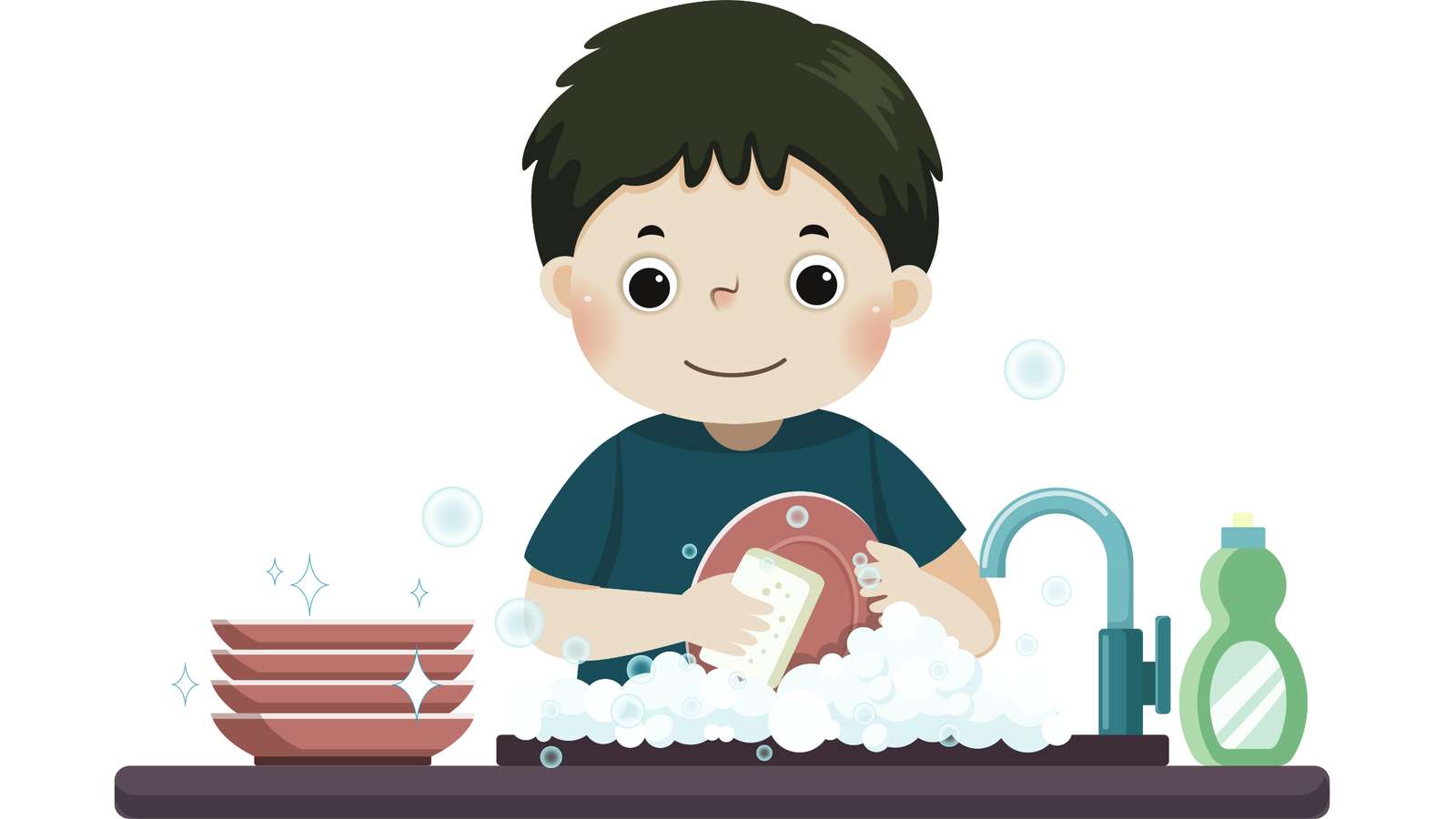 washing the dishes puzzle online from photo