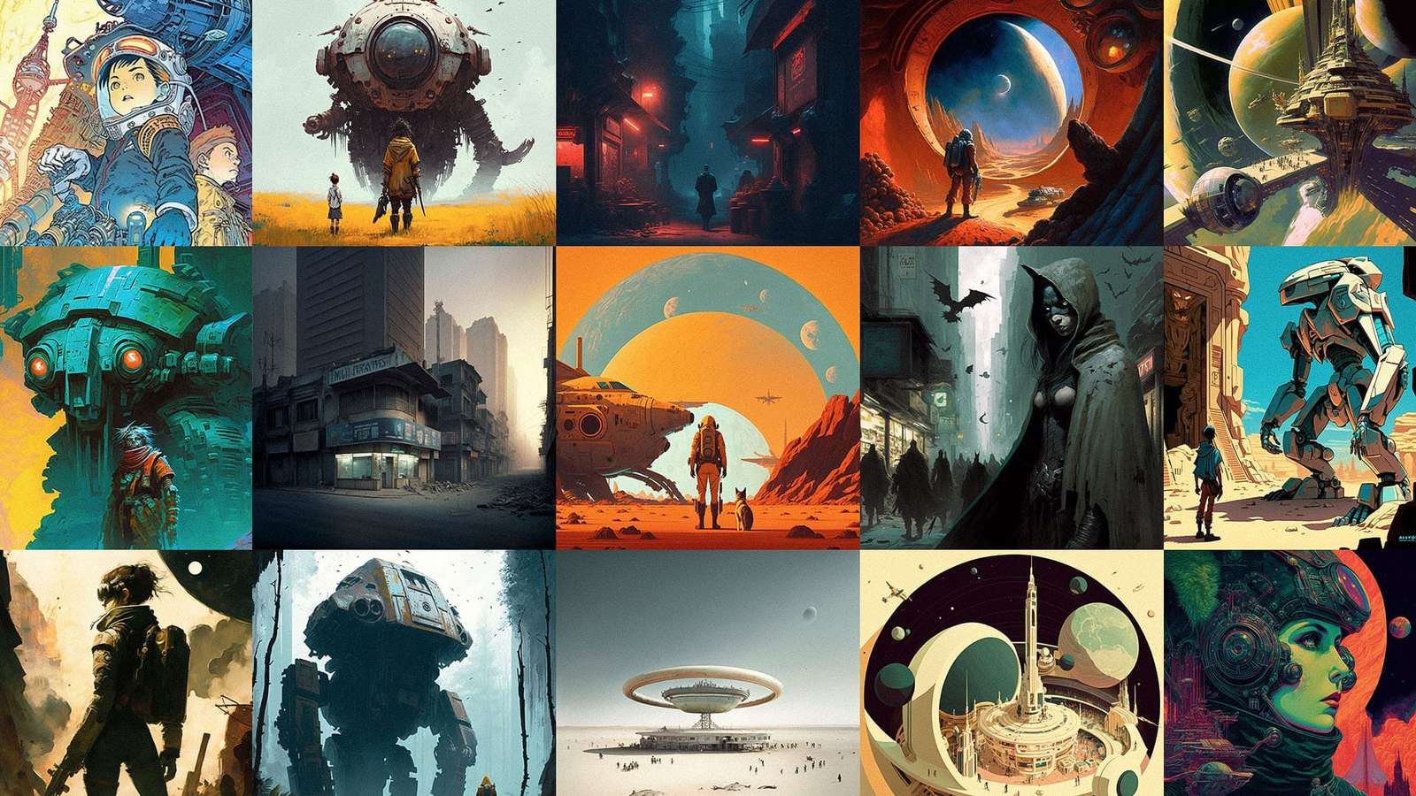 10 styles Cyberpunk + Science-Fiction puzzle en ligne