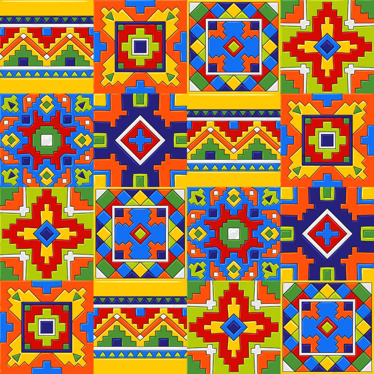 Colourful Tiles puzzle online from photo