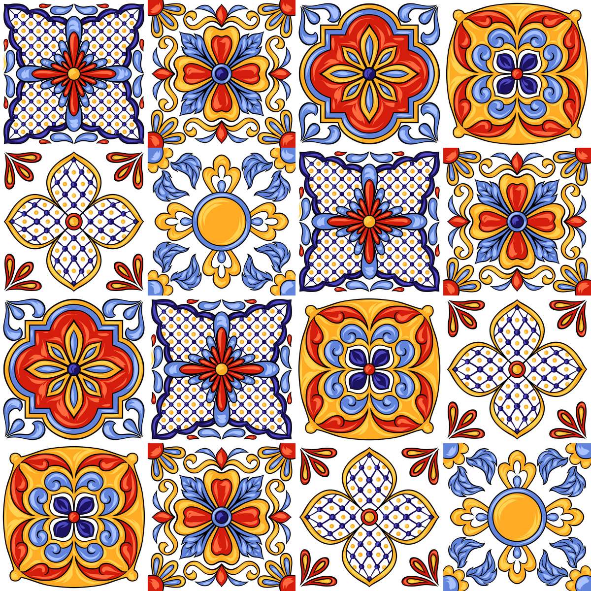 Colourful talavera tiles puzzle online from photo
