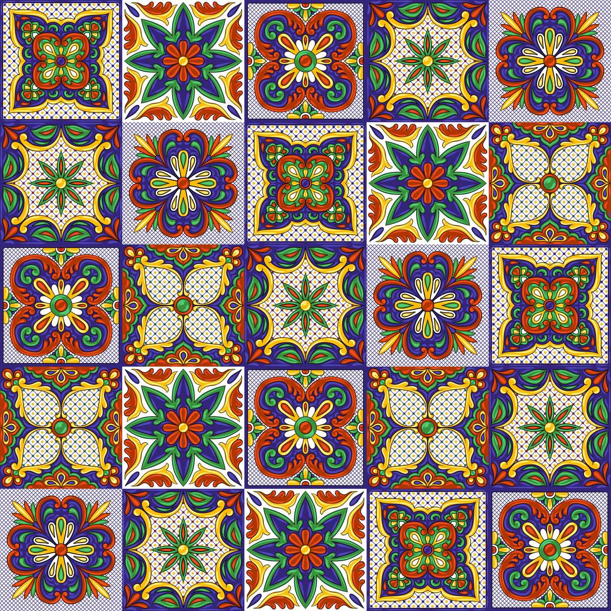 Colourful tiles online puzzle