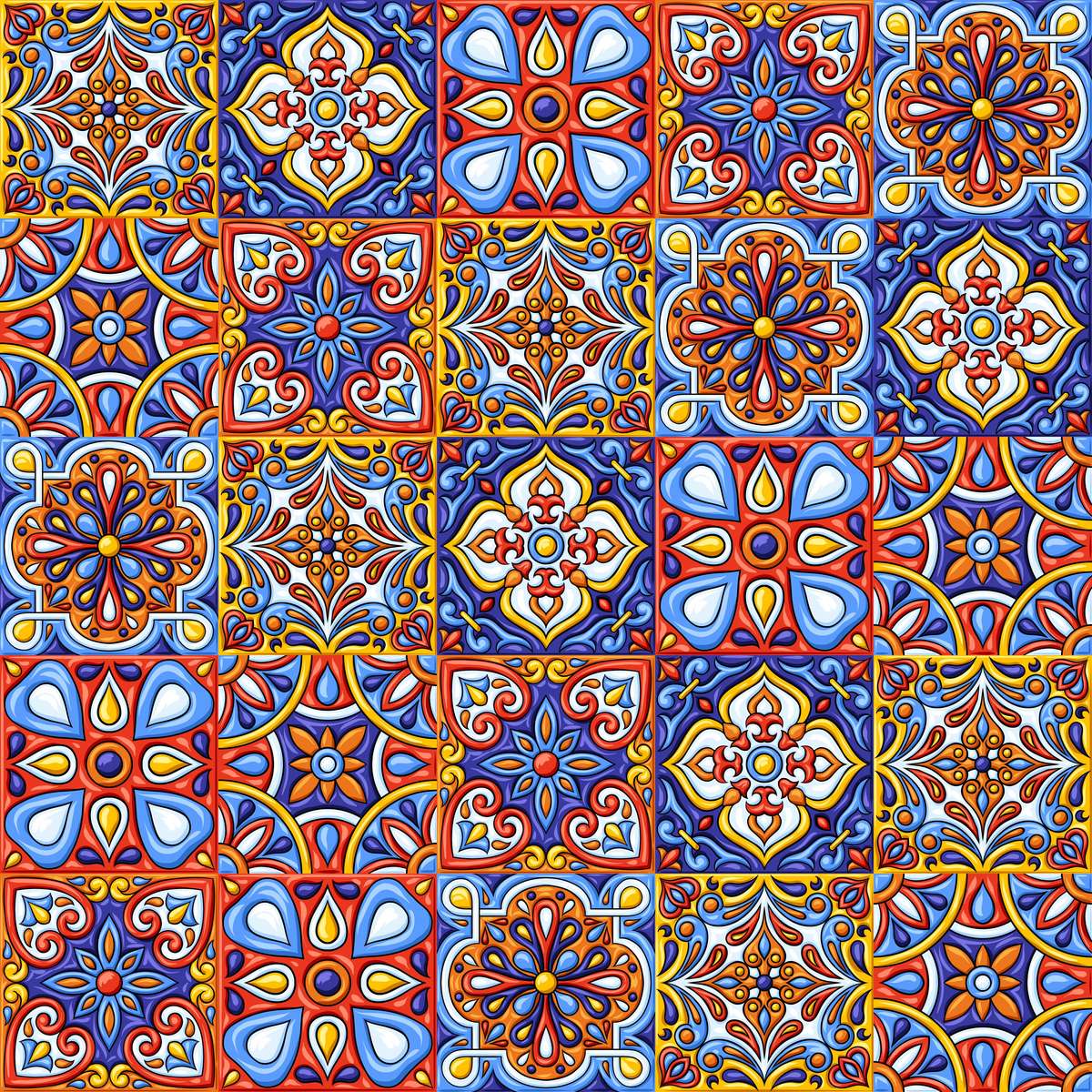 Colourful talavera tiles online puzzle