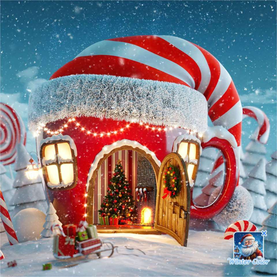 Χριστουγεννιάτικη κούπα σπίτι παζλ online από φωτογραφία