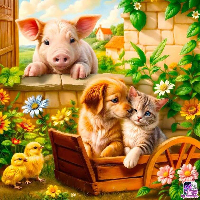 Cuccioli di animali da fattoria puzzle online