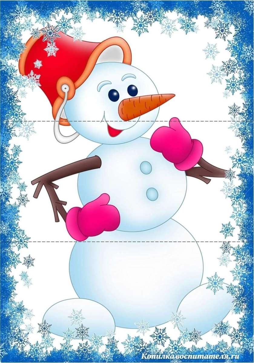 bonhomme de neige pour le centre de la bibliothèque puzzle en ligne