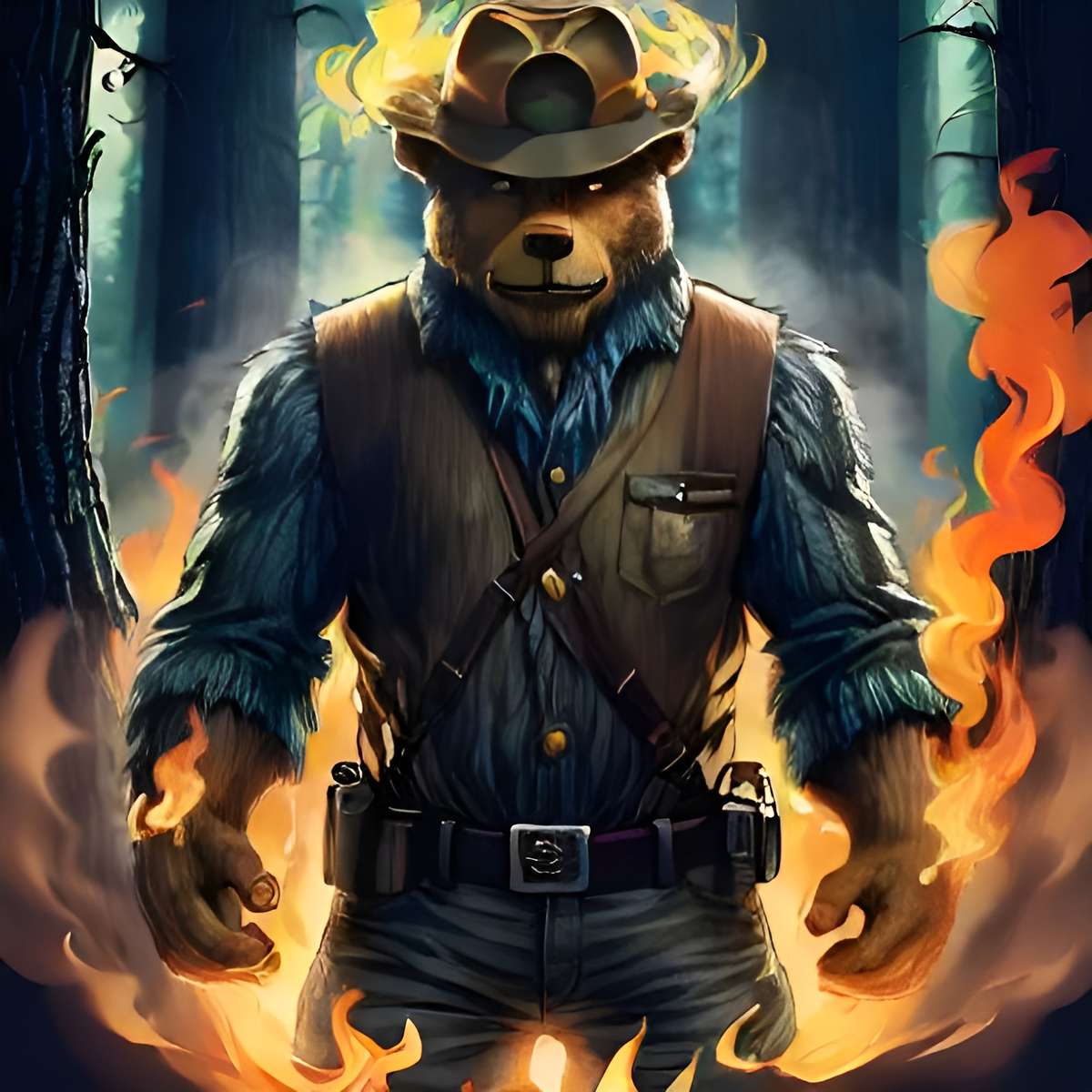 Smokey Bear παζλ online από φωτογραφία