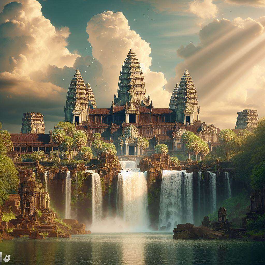 L'eau d'Angkor puzzle en ligne à partir d'une photo