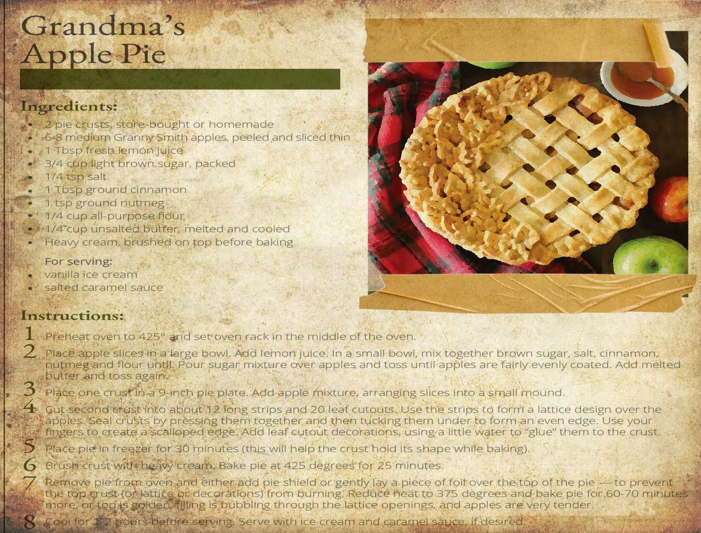 Grandma's Apple Pie online puzzle