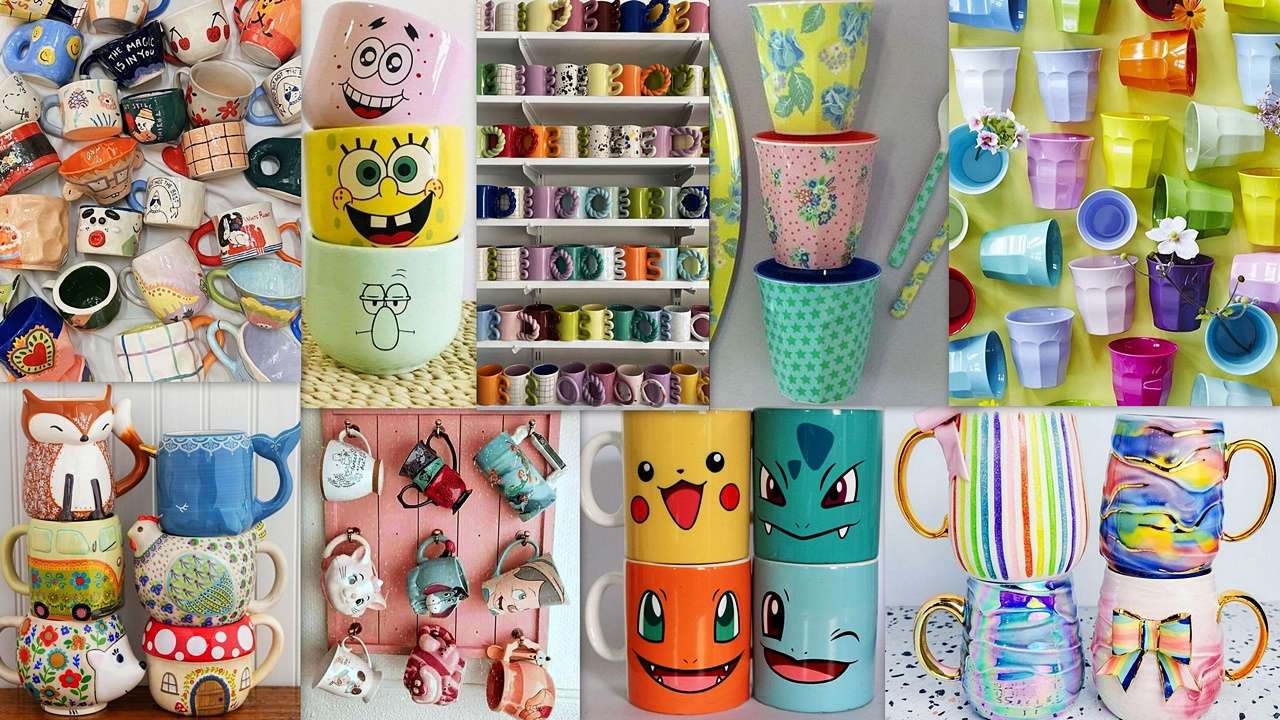 Tasses colorées puzzle en ligne