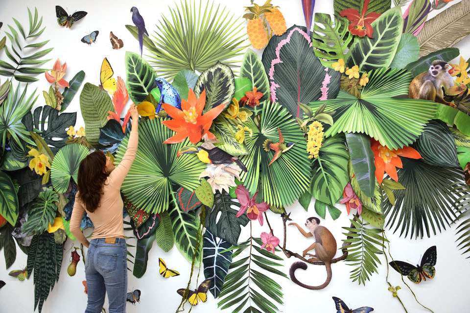 Arte da parete con collage di natura puzzle online da foto