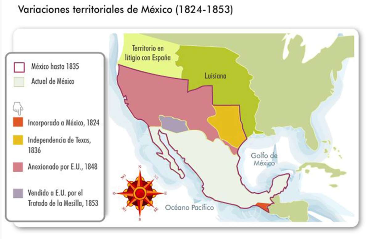 メキシコ領土の地図 オンラインパズル